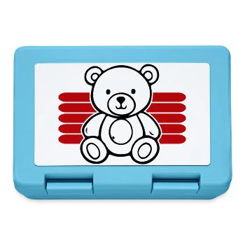 Baby Spielzeug Teddybär Stofftier lustige Sprüche - Brotdose - Saphirblau - Vorne