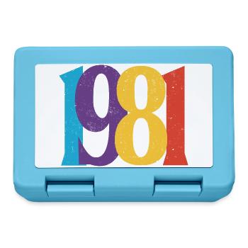 Geboren 1981 Geburtstagsgeschenk Geburtstag 81 - Brotdose - Saphirblau - Vorne