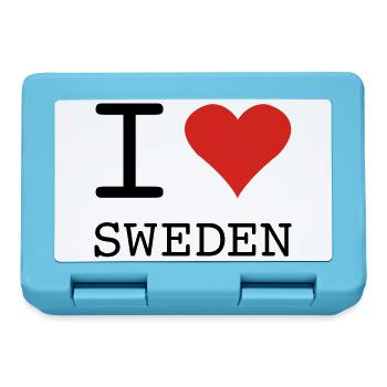 I LOVE SWEDEN Schweden - Brotdose - Saphirblau - Vorne