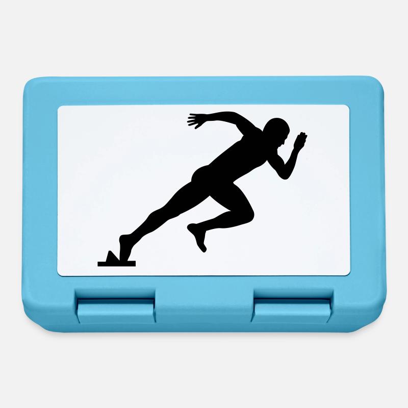 Leichtathletik Sprinter Motiv Geschenkidee - Brotdose - Saphirblau