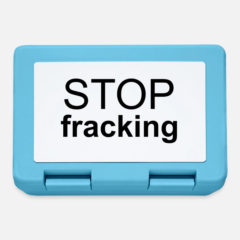 Stopp Fracking - Brotdose - Saphirblau