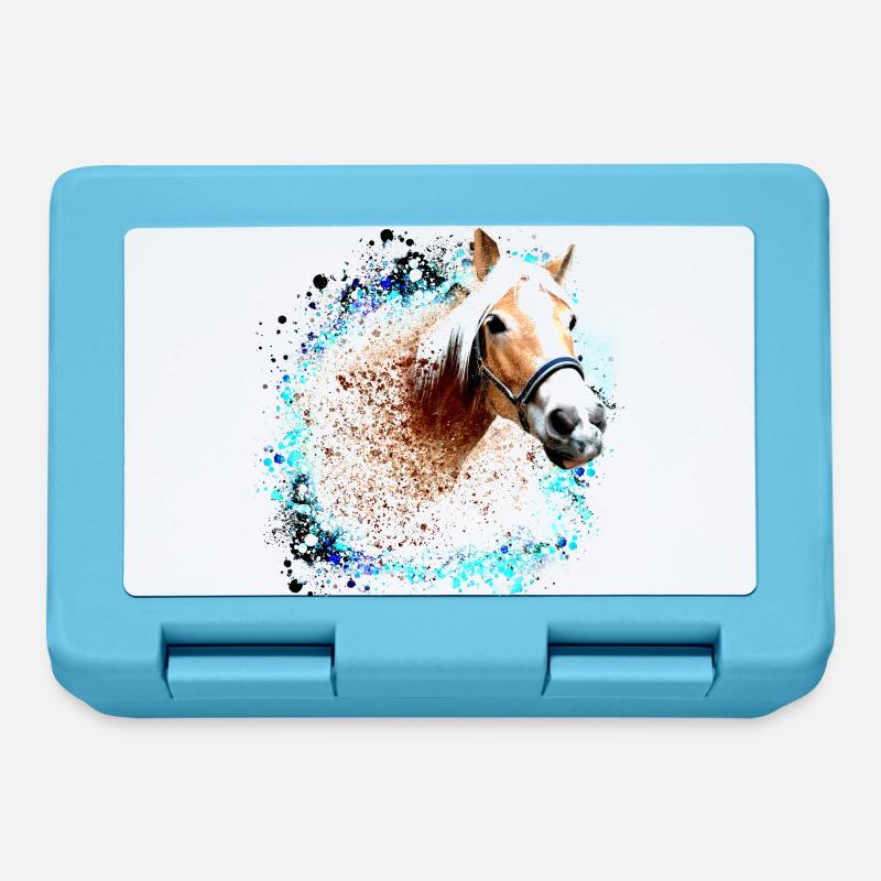 pferd,haflinger, graffiti, malerei, blau, pferde, - Brotdose - Saphirblau