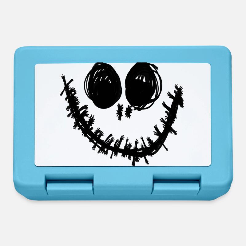 Gesicht,comic,,halloween, Monster - Brotdose - Saphirblau