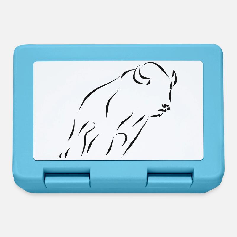Bison - noir - Boîte à goûter - bleu saphir