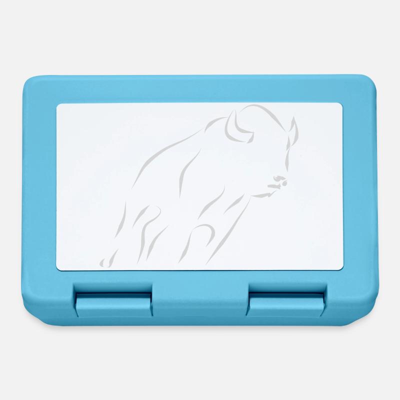 Bison - light gray - Lunchbox - sapphire blue