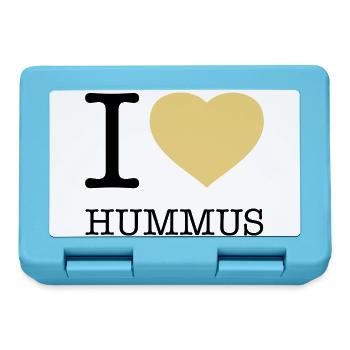 I LOVE HUMMUS - Brotdose - Saphirblau - Vorne