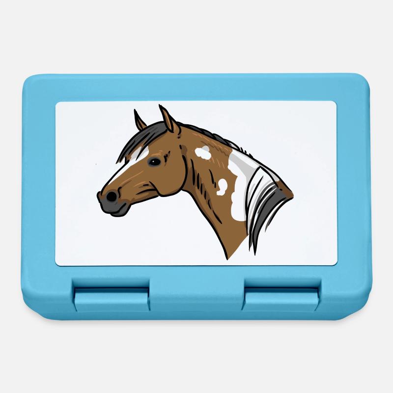 Portrait de cheval - Boîte à goûter - bleu saphir