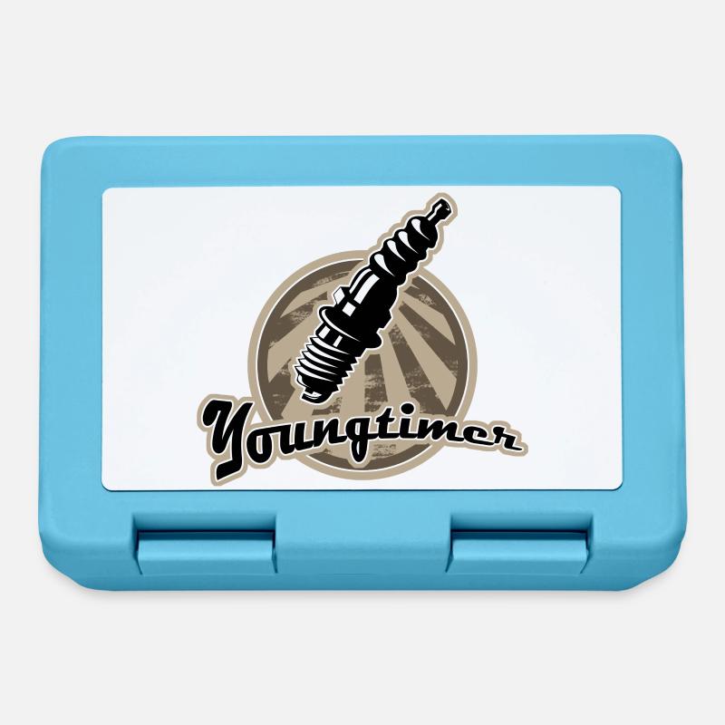 Youngtimer Zuendkerze Retro - Brotdose - Saphirblau