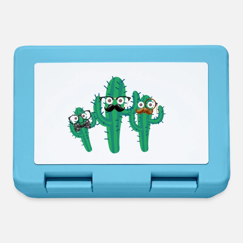 Cactus, cactus, nerds, nerdbrille, barbe - Boîte à goûter - bleu saphir