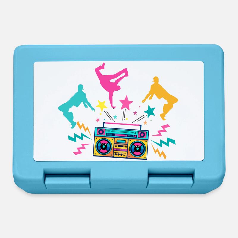 Boombox Neon Dancing Silhouettes - Boîte à goûter - bleu saphir