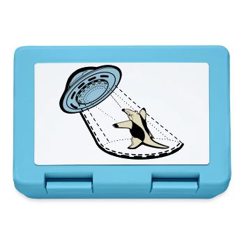 Tamandua Little anteater against UFO - Lunchbox - sapphire blue - Front
