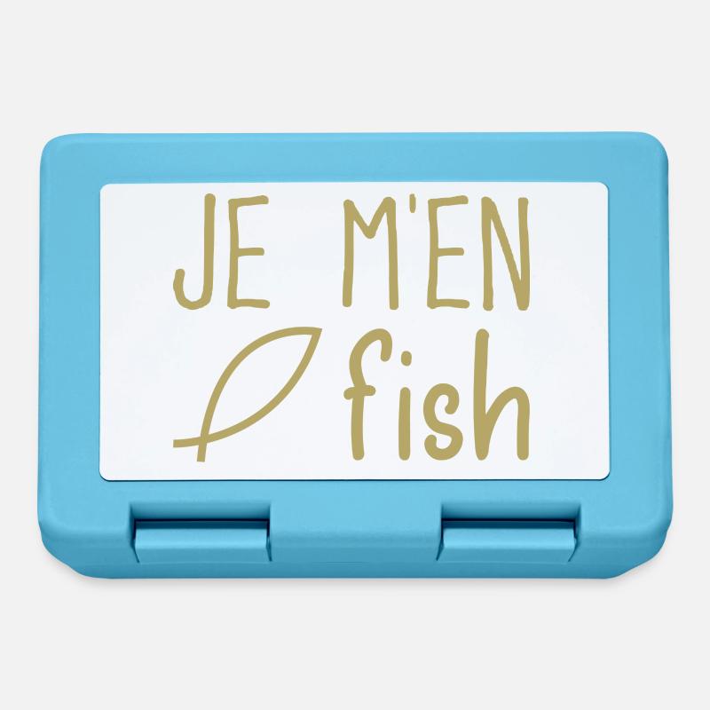 Je m'en fish - Boîte à goûter - bleu saphir