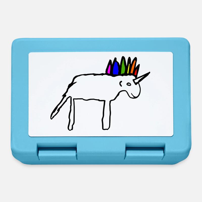 Belle licorne griffonné - Boîte à goûter - bleu saphir
