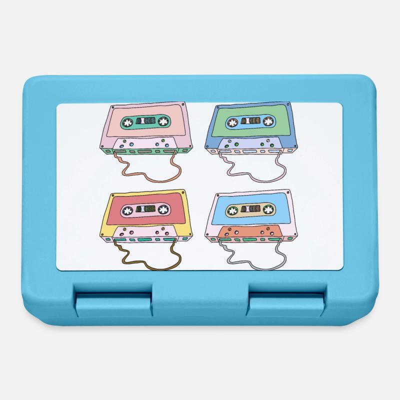 Cassette Compact Cassette Magnétique Bande rétro - Boîte à goûter - bleu saphir
