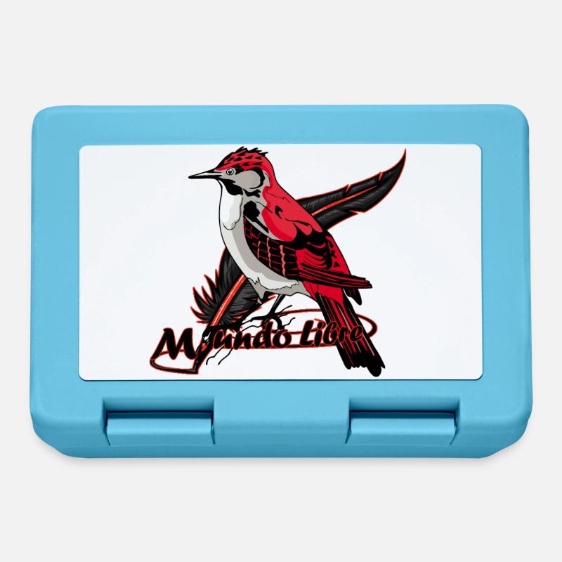 Roter Fliegenfallenvogel - Brotdose - Saphirblau