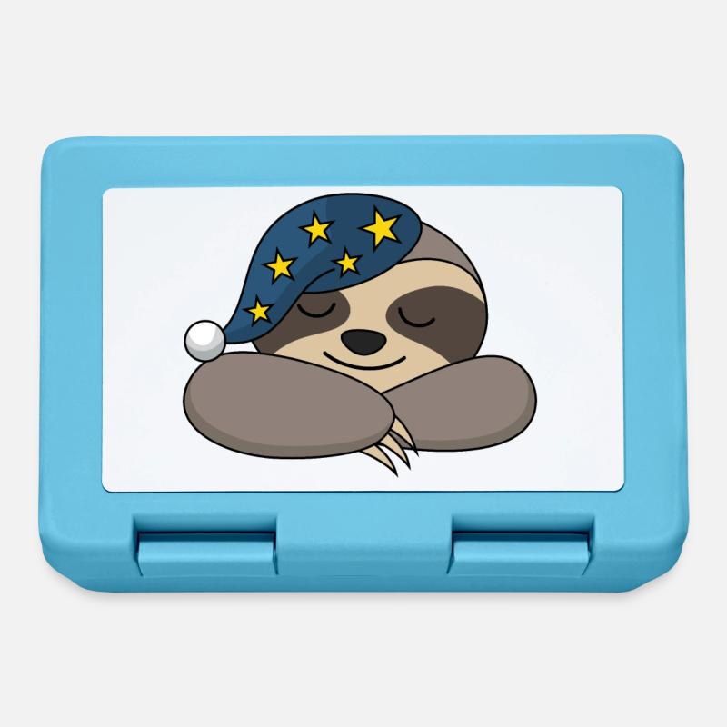 Sloth Sleepyhead Sleepy Sleeper Tired Sleeping - Lunchbox - sapphire blue