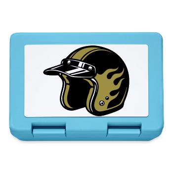 Motorradhelm Flammen Biker Motorrad Club - Brotdose - Saphirblau - Vorne