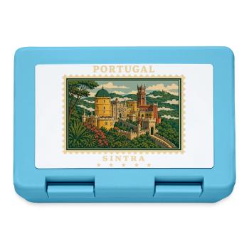 Portugal Sintra Vintage Reisemarke - Brotdose - Saphirblau - Vorne