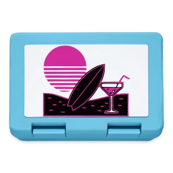 Surfbrett Cocktail Strand Logo - Brotdose - Saphirblau - Vorne