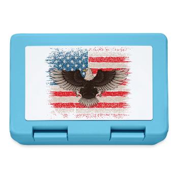 Weißkopfseeadler USA Flagge Amerikanischer Adler  - Brotdose - Saphirblau - Vorne