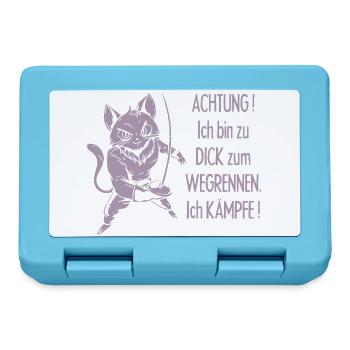 Dicke Katze, zu dick zum Wegrennen - Brotdose - Saphirblau - Vorne