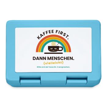 Kaffee zuerst ... ab 2. Tasse erst ansprechen - Brotdose - Saphirblau - Vorne