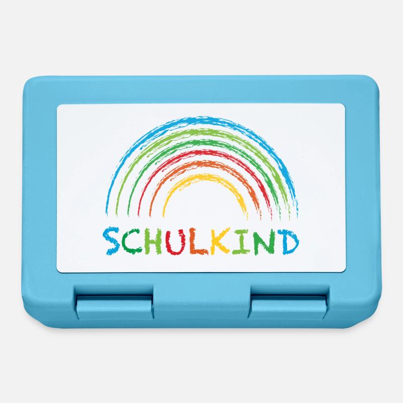 Schulkind Regenbogen Geschenk Einschulung - Brotdose - Saphirblau