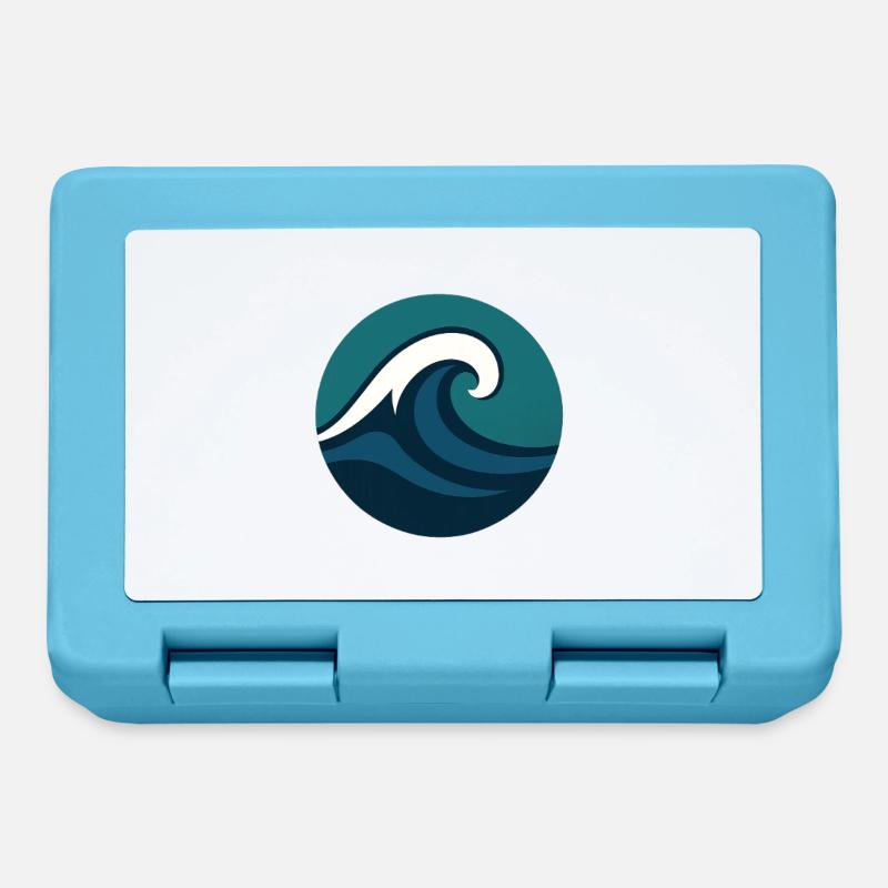 Stylized Ocean Wave - Lunchbox - sapphire blue