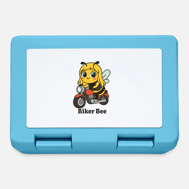 Biker bee with red motorcycle - Lunchbox - sapphire blue