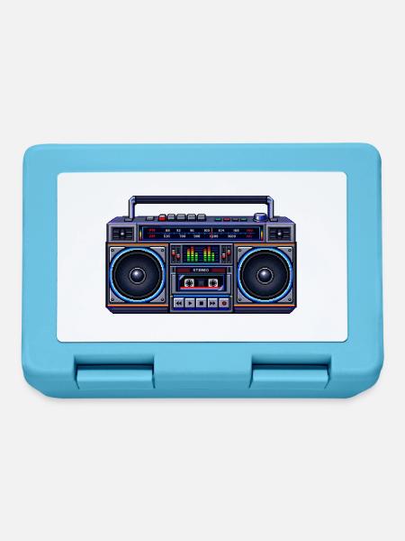 Pixel-Art Ghetto Blaster - Brotdose - Saphirblau