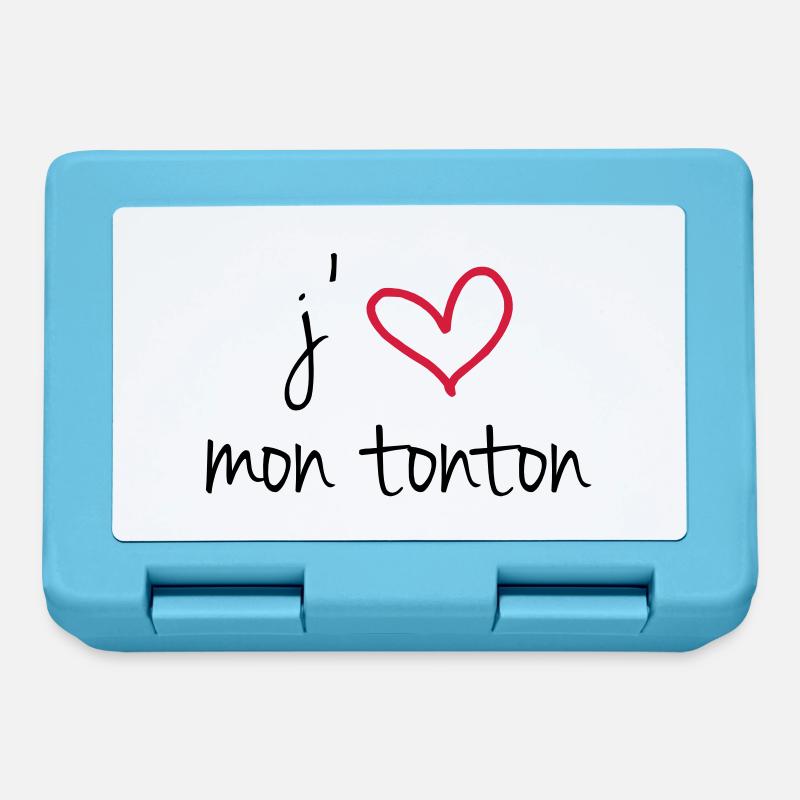 J'aime mon tonton - Boîte à goûter - bleu saphir