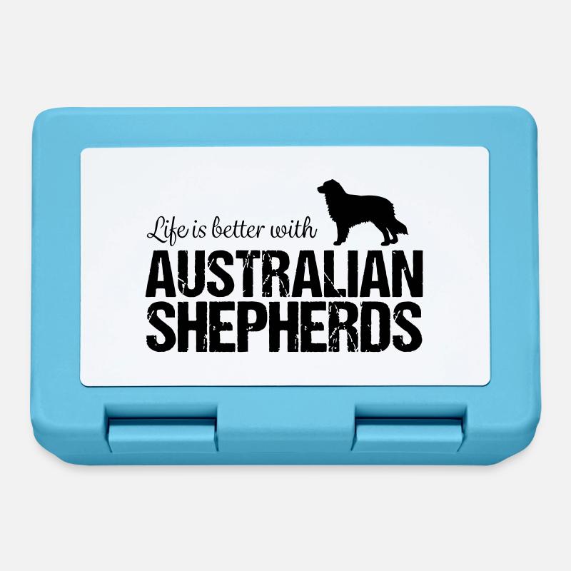 Aussie Life is better with Australian Shepherds - Brotdose - Saphirblau