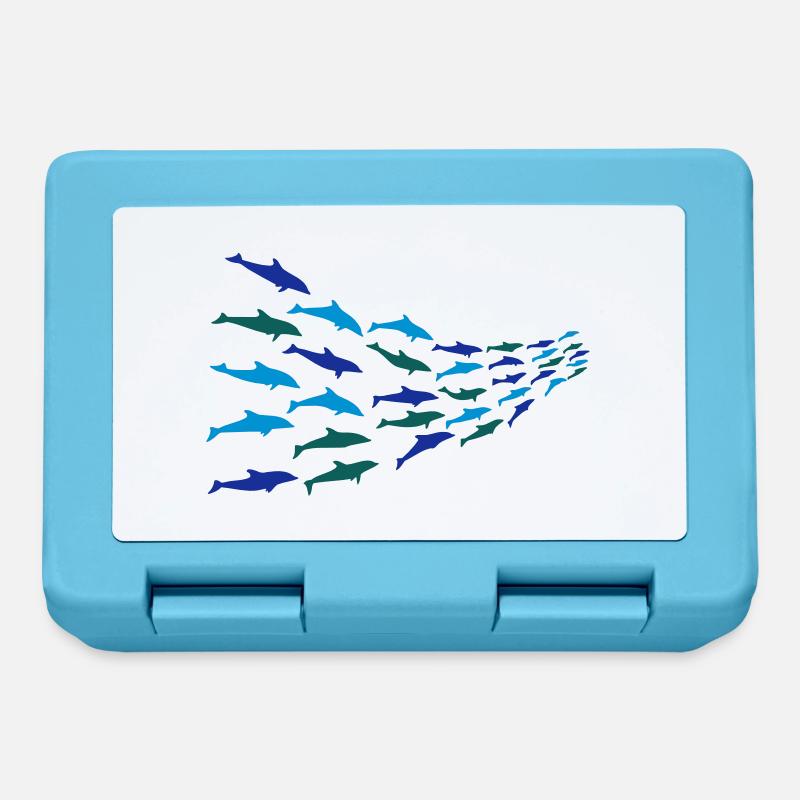 dauphins - Boîte à goûter - bleu saphir