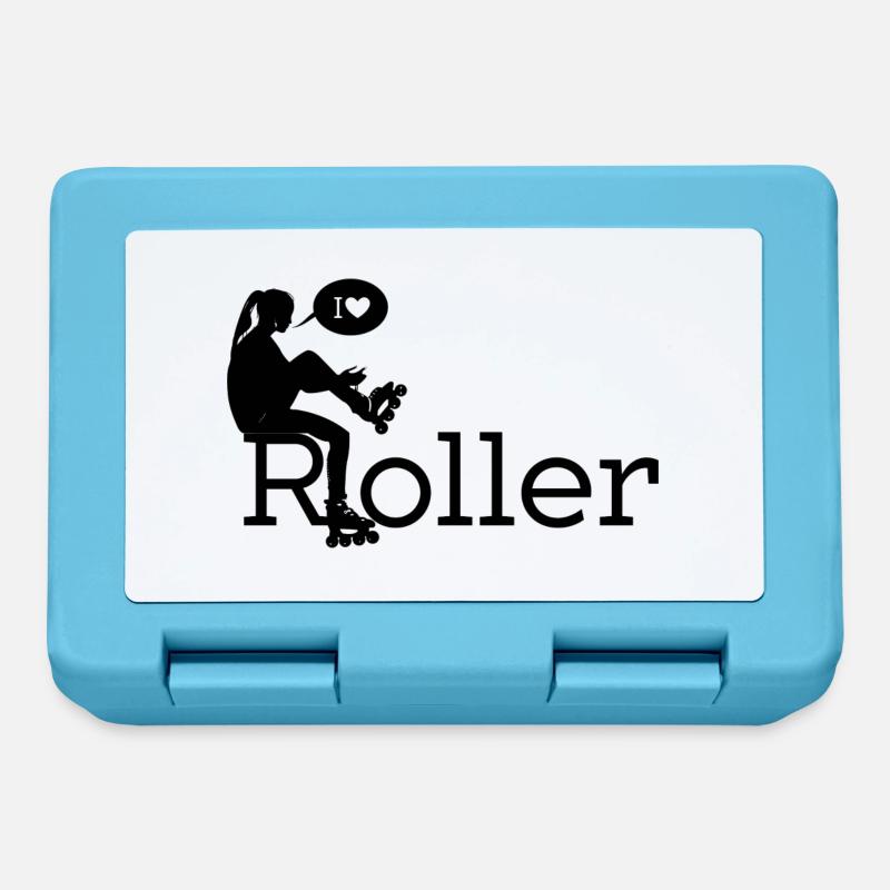 I love roller - Boîte à goûter - bleu saphir