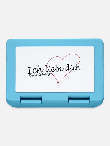 Ich liebe dich mit Herz und Kosenamen: dein Schatz - Brotdose - Saphirblau