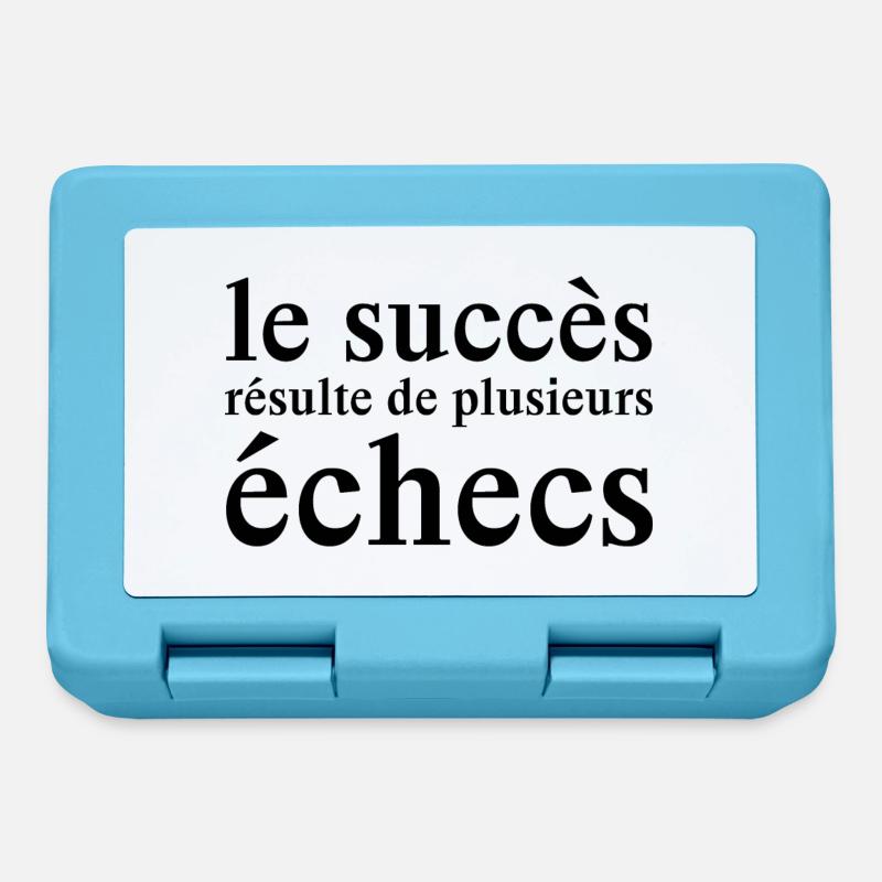le succès résulte de plusieurs échecs (motivation) - Boîte à goûter - bleu saphir