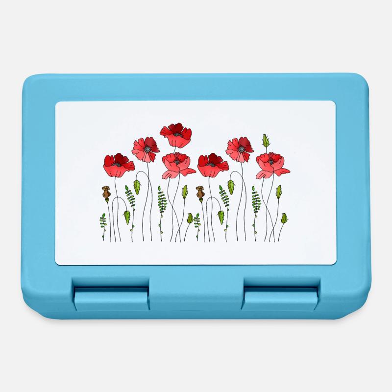 Blumen - Brotdose - Saphirblau