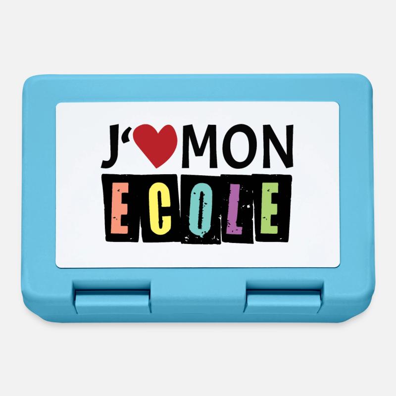 J aime mon école - Boîte à goûter - bleu saphir