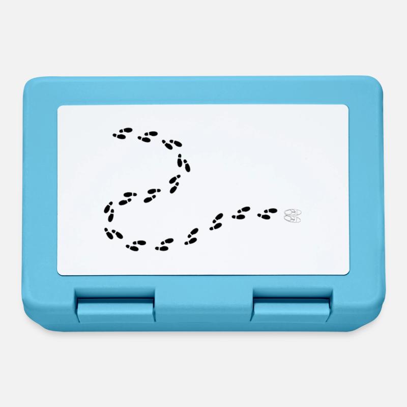 Footprints - Lunchbox - sapphire blue