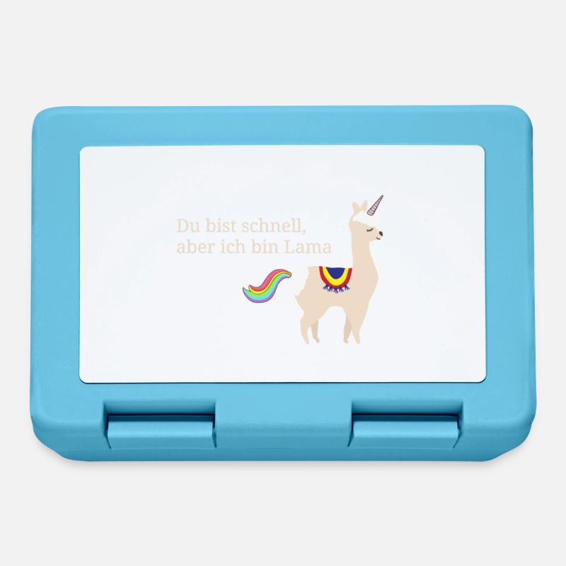 Lama Einhorn mit coolem Spruch - Brotdose - Saphirblau