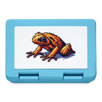 Poison dart frog in retro 8 bit pixel graphics - Lunchbox - sapphire blue - Front