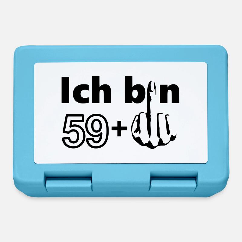 60. Geburtstag Ich bin 59 + - Brotdose - Saphirblau