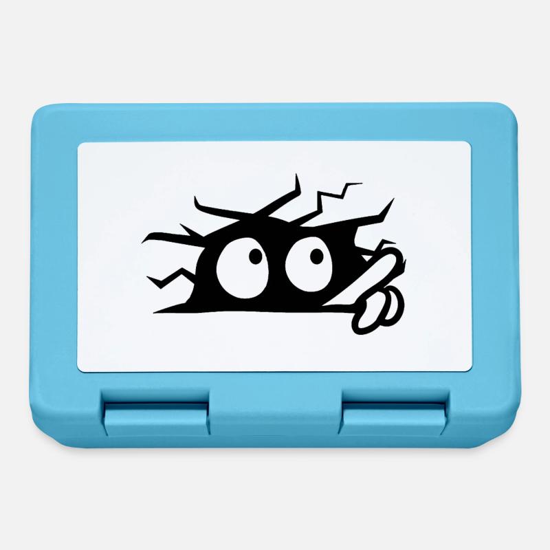 Scared Eyes Behind The Wall - Lunchbox - sapphire blue