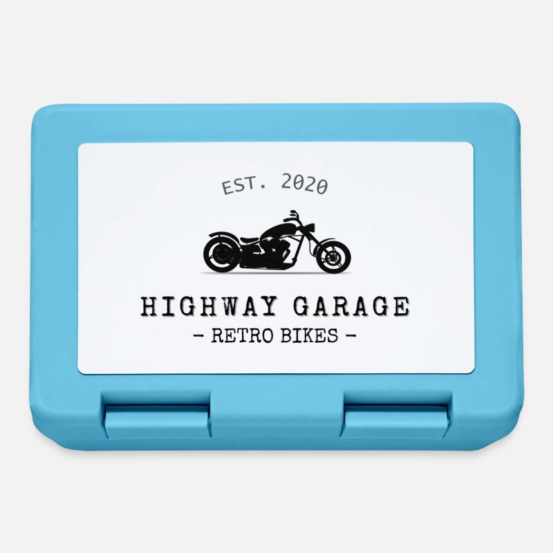Retro Bikes - Lunchbox - sapphire blue