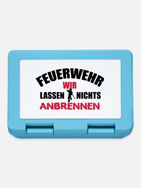 Wir lassen nichts anbrennen - Feuerwehr - Brotdose - Saphirblau