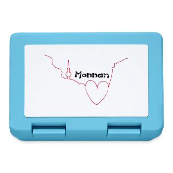 Herz für Monnem - Tribal Art Design - Brotdose - Saphirblau - Vorne