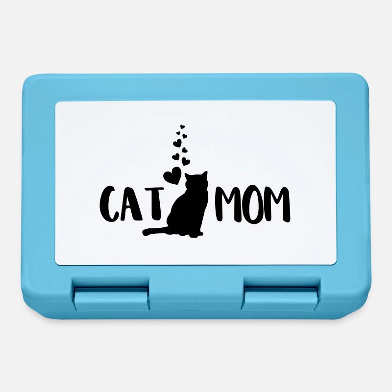 cat mom hearts - Brotdose - Saphirblau