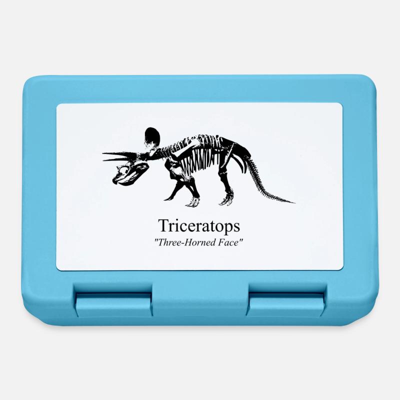 Triceratops noir - Boîte à goûter - bleu saphir