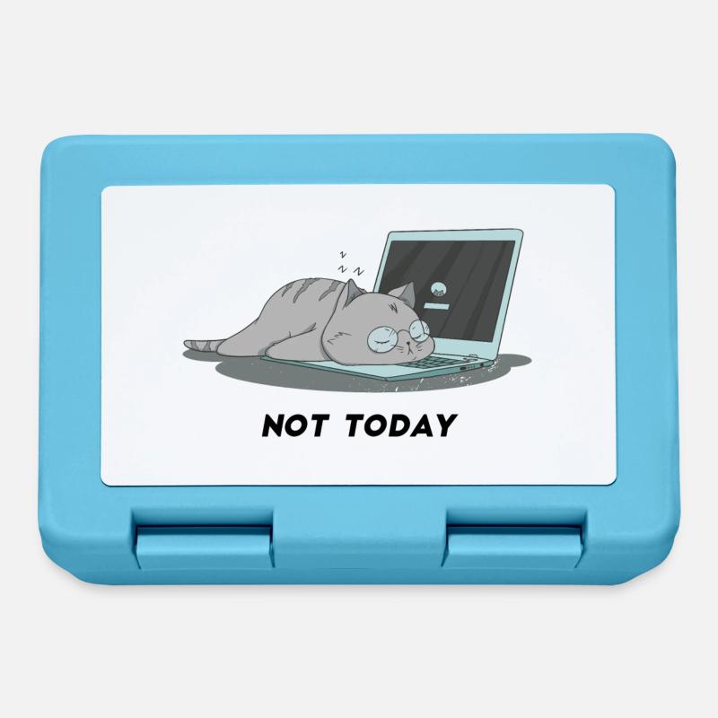 Sleeping cat not today - Lunchbox - sapphire blue