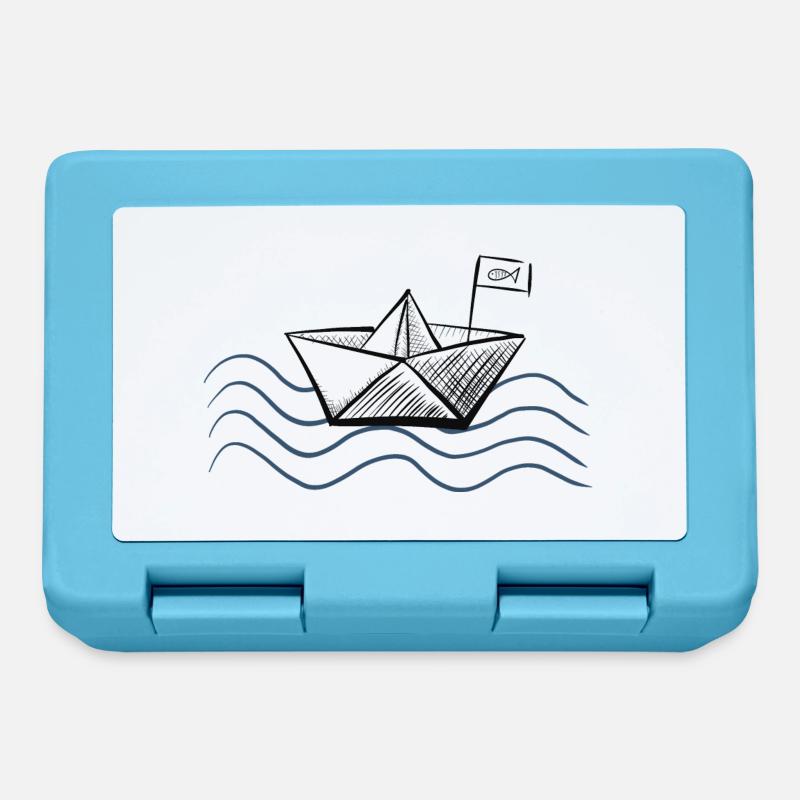 Papierboot - Brotdose - Saphirblau